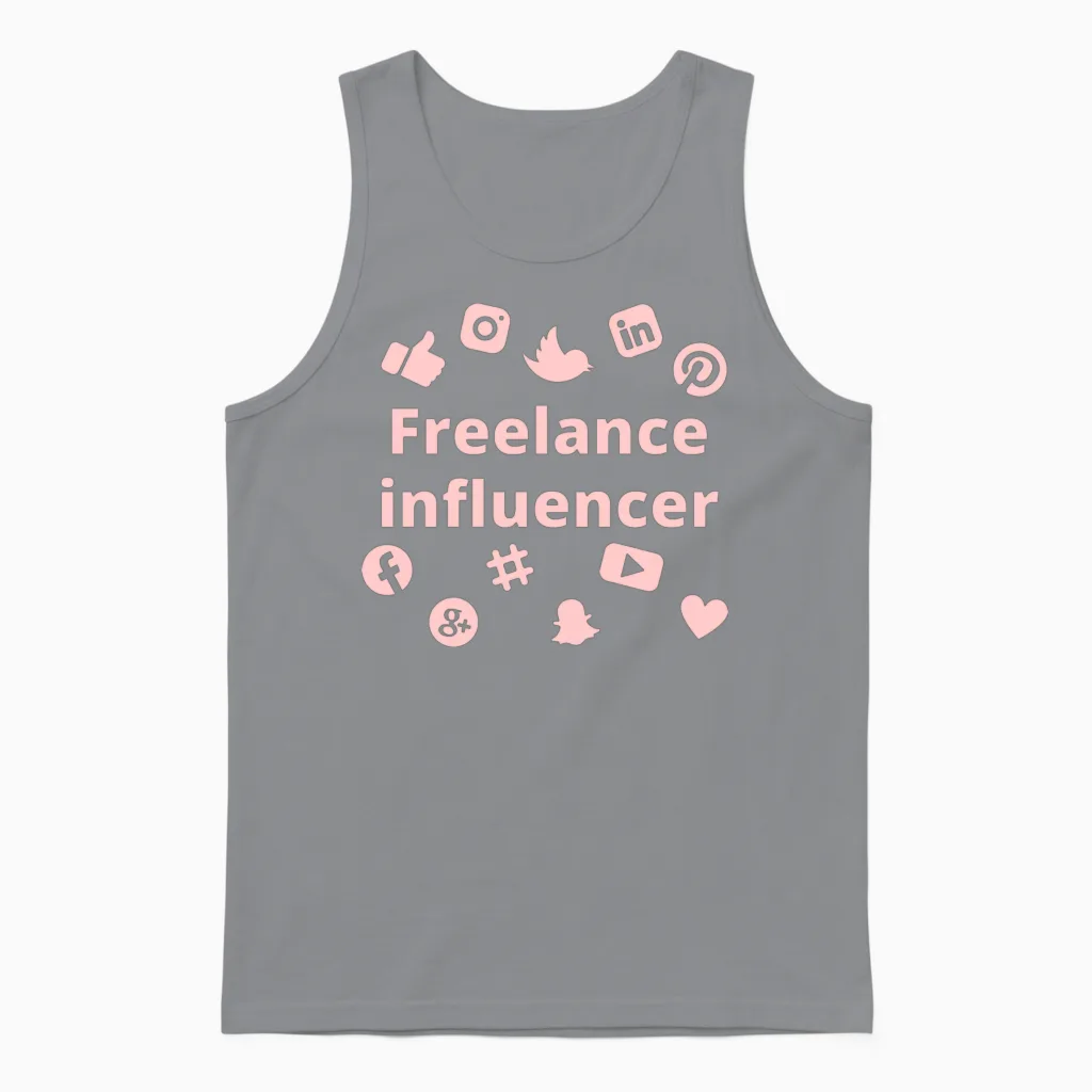 Freelance Influencer on Social Media Unisex Tank Top in Sport Grey