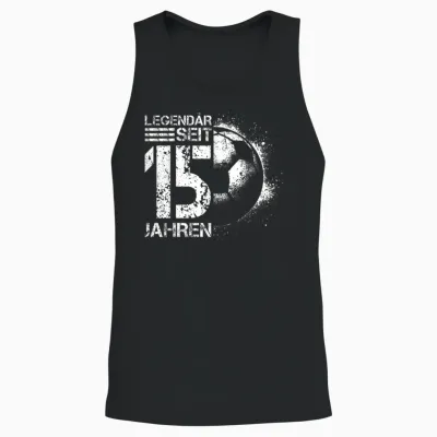 15. Geburtstag Deko Fussball Spieler 15 Jahre Junge Teenager Unisex Tank Top - Black