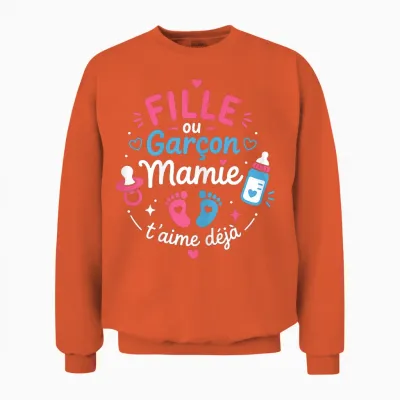 Announcement Pregnancy Granny Baby Shower Sex Baby Girl or Boy Unisex Sweatshirt - Orange