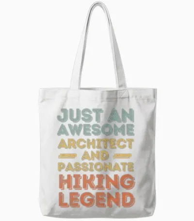 Architect Hiking Legend Retro Tote Bags - White