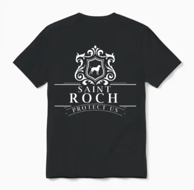 Saint Roch Patron Saint of Dogs Protection Unisex T-Shirt - Black