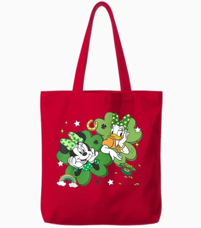 Disney Mickey and Friends St Patrick's Day Minnie Daisy Duck Tote Bags - Red