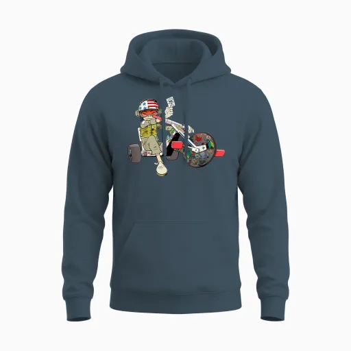 Gorillaz Noodles Trike Unisex Hoodie in Dark Heather