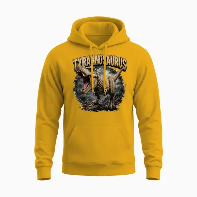 Tyrannosaure Dinosaure Prédateur Jurassique T Rex Rugissement Unisex Hoodie - Gold