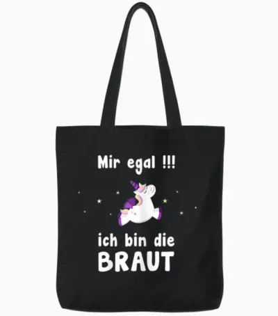Women's Mir Eegal Ich Bin Die Braut Hen Party T-Shirt, Black Tote Bags - Black