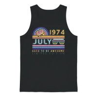 1974 July Retro Unisex Tank Top - Black – 1
