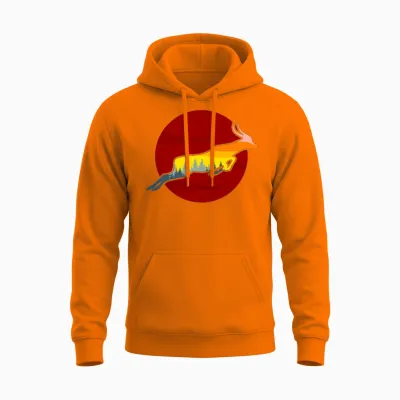 Retro Antelope Unisex Hoodie - Safety Orange