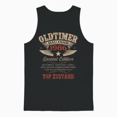 Geschenk Zum 40. Geburtstag Jahrgang 1986 Oldtimer Lustiges Unisex Tank Top - Black