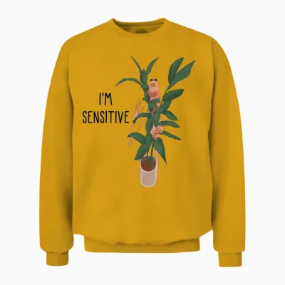 Marcus the Worm I’m Sensitive Funny Meme Brain Rot Unisex Sweatshirt - Gold