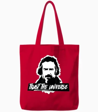 Alan Watts Trust the Universe T Tote Bags - Red