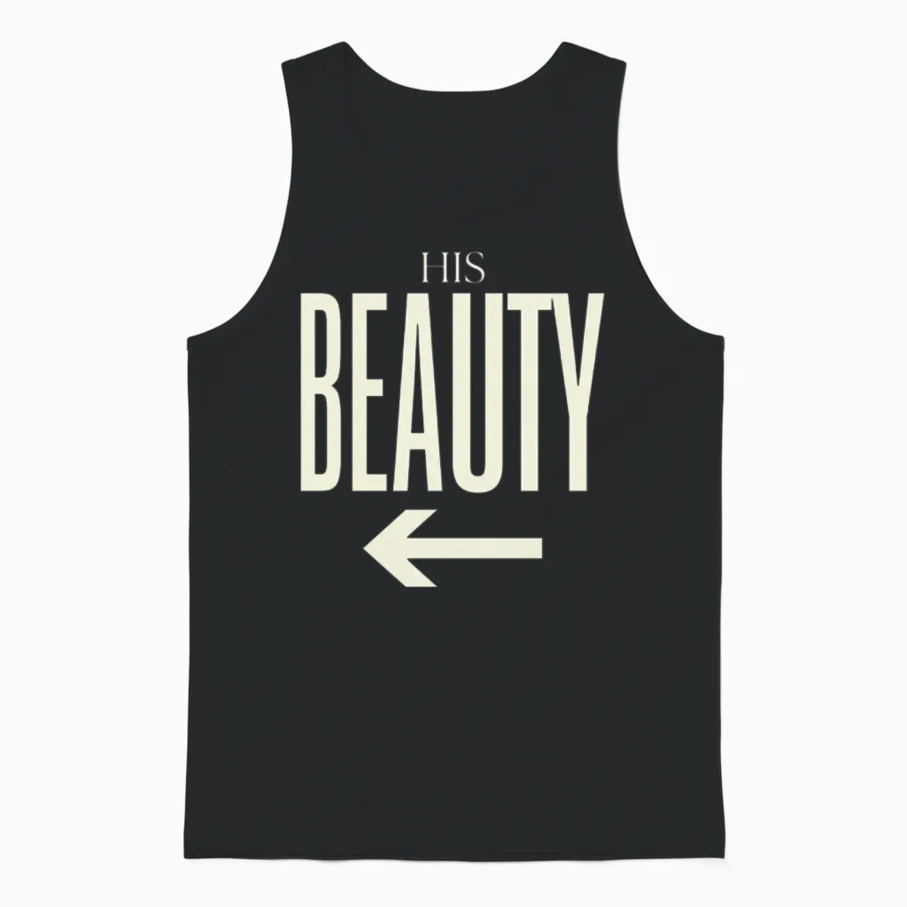His Beauty Luxury Matching Couple Shirt Arrow Unisex Tank Top in Black