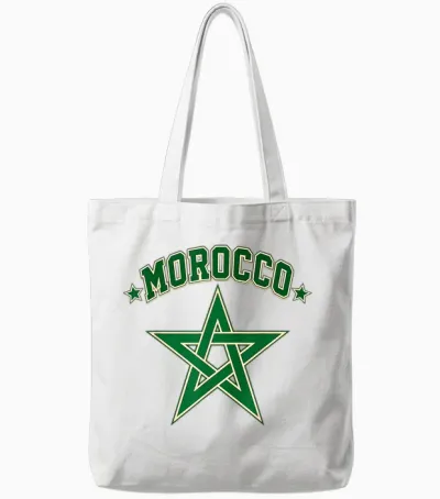 Maroc Drapeau Patriotique Marocain Tote Bags - White