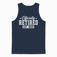 Vintage Officially Retired 2025 Funny Retirement 2025 Humor Unisex Tank Top in Navy - 1