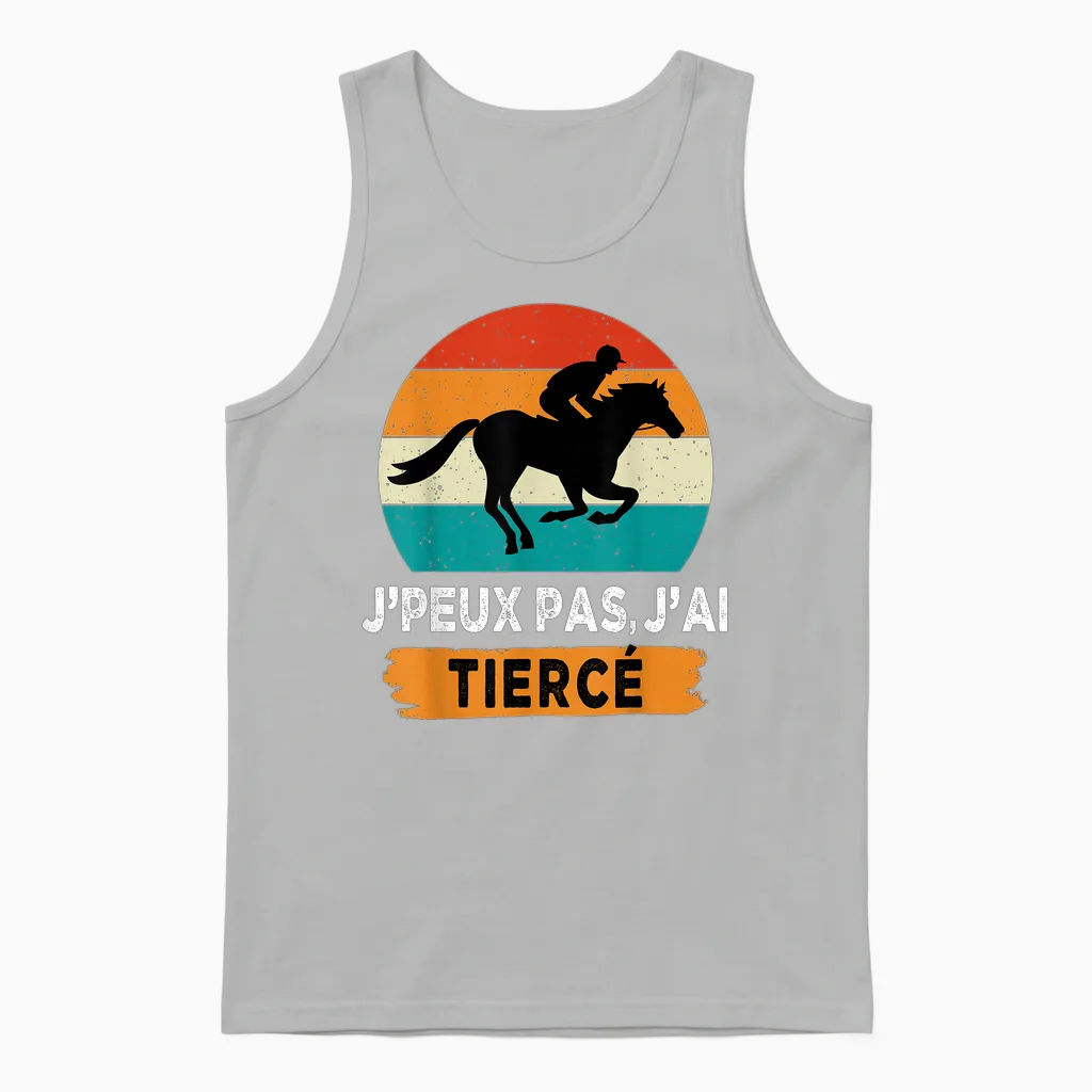 J'peux Pas J'ai Tiercé T-Shirt, Black, S Unisex Tank Top in Ash