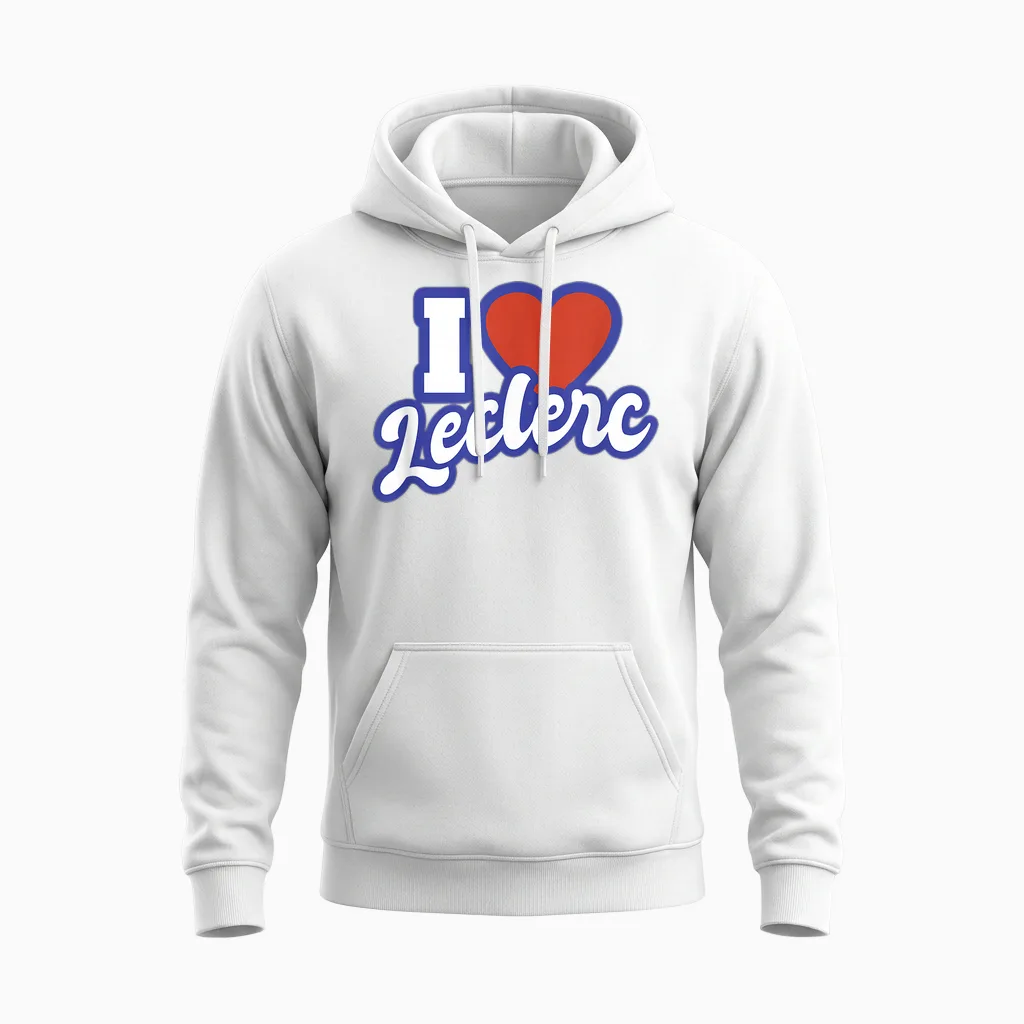 Ich Liebe Leclerc Unisex Hoodie in White
