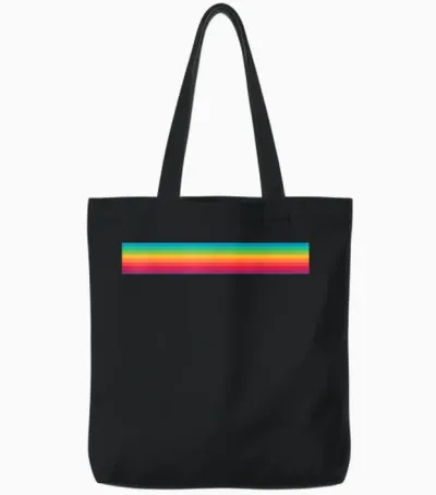 Regenbogen Bunte Streifen | Linien Standard Tote Bags - Black