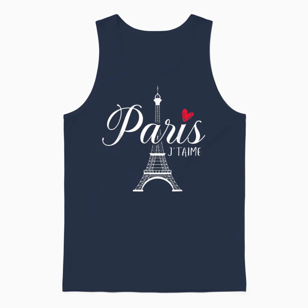 Paris Frankreich French Nizza Eiffelturm Männer Damen Kinder Unisex Tank Top in Navy