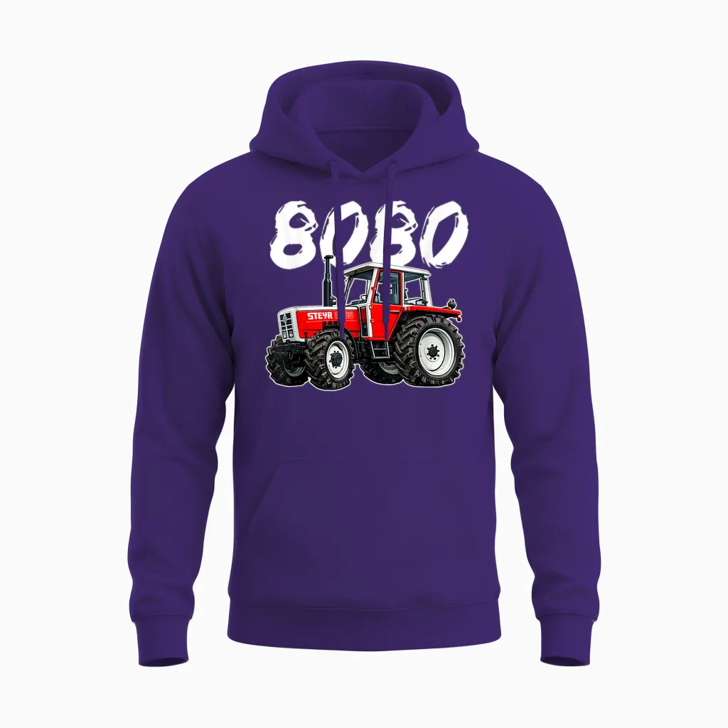 Steyr Austria Laster Landwirtschaft Trecker 8080 Traktor Unisex Hoodie in Purple