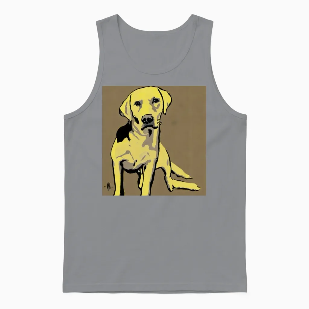 Yellow Labrador Retreiver Unisex Tank Top in Sport Grey