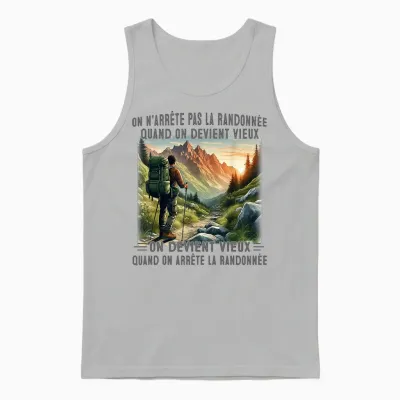 We Don't Stop Hiking When You Get Old T-Shirt, Black, S Unisex Tank Top - Ash