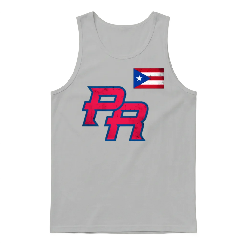 Puerto Rico 2023 Baseball Flag Pride Red Boricua Unisex Tank Top - Ash