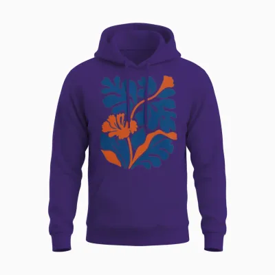 Abstract Floral Harmony Unisex Hoodie - Purple
