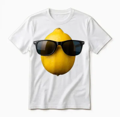 Coole Zitrone Trägt Sonnenbrille Lustiges Obst Unisex T-Shirt - White
