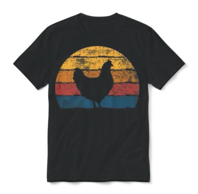 Chicken Farmer Retro Unisex T-Shirt - Black