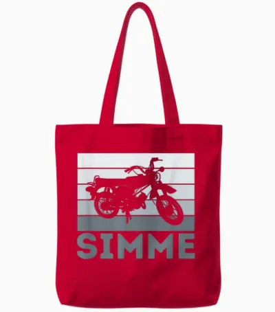 Simme Simson Ddr Moped Two-Stroke S51 Vintage Tote Bags - Red