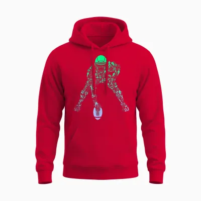 Youth Football Apparel Center Player Coach Boys Football Unisex Hoodie - Red