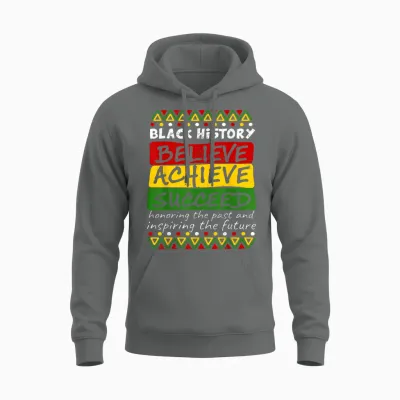 Black History Month Honoring Past Inspiring Future African Unisex Hoodie - Graphite Heather