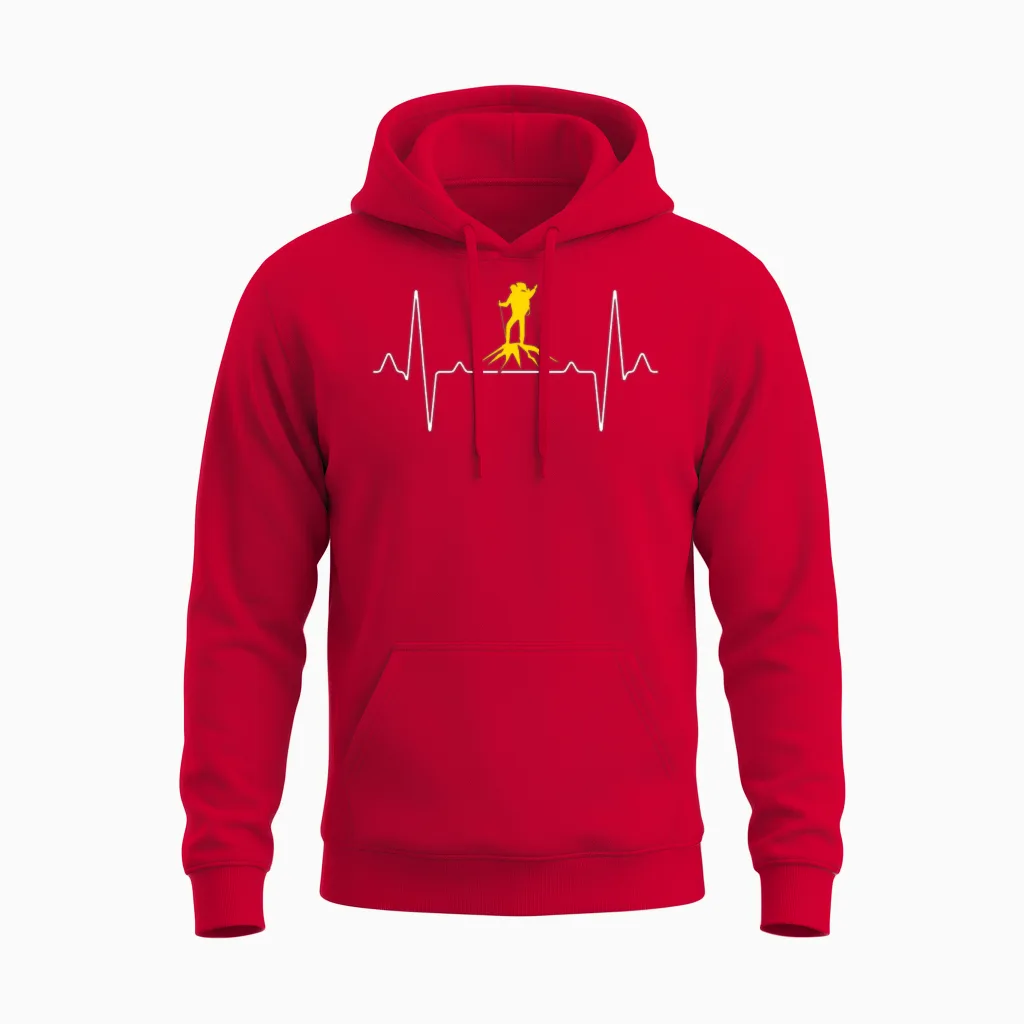 Hiking Heartbeat - & Outdoors Unisex Hoodie in Red