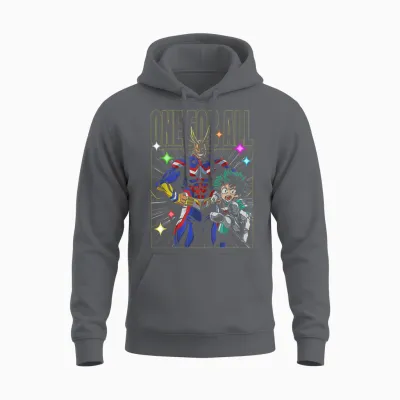 My Hero Academia All Might and Deku One for All Anime Unisex Hoodie - Charcoal