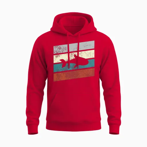 Fish Retro Unisex Hoodie in Red