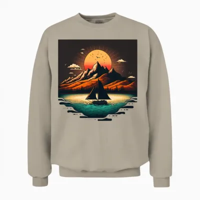 Retro Sunset Unisex Sweatshirt - Sand