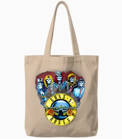 Guns N' Roses Offizielle Skelette & Kugeln Tote Bags - Natural