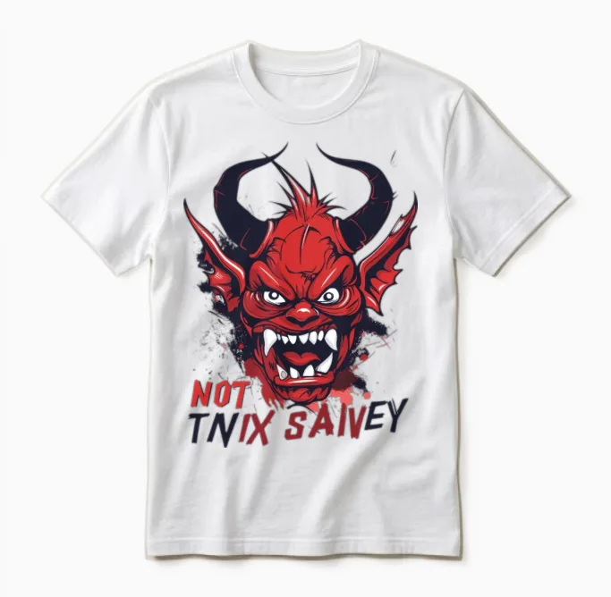 Funny, Not Today, Satan Unisex T-Shirt in White