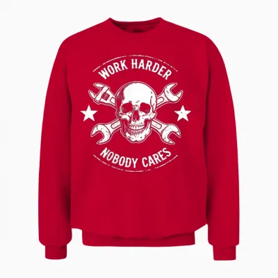 (2 Sides) Funny No One Owes You Sht Work Harder Men Jokes Unisex Sweatshirt - Red