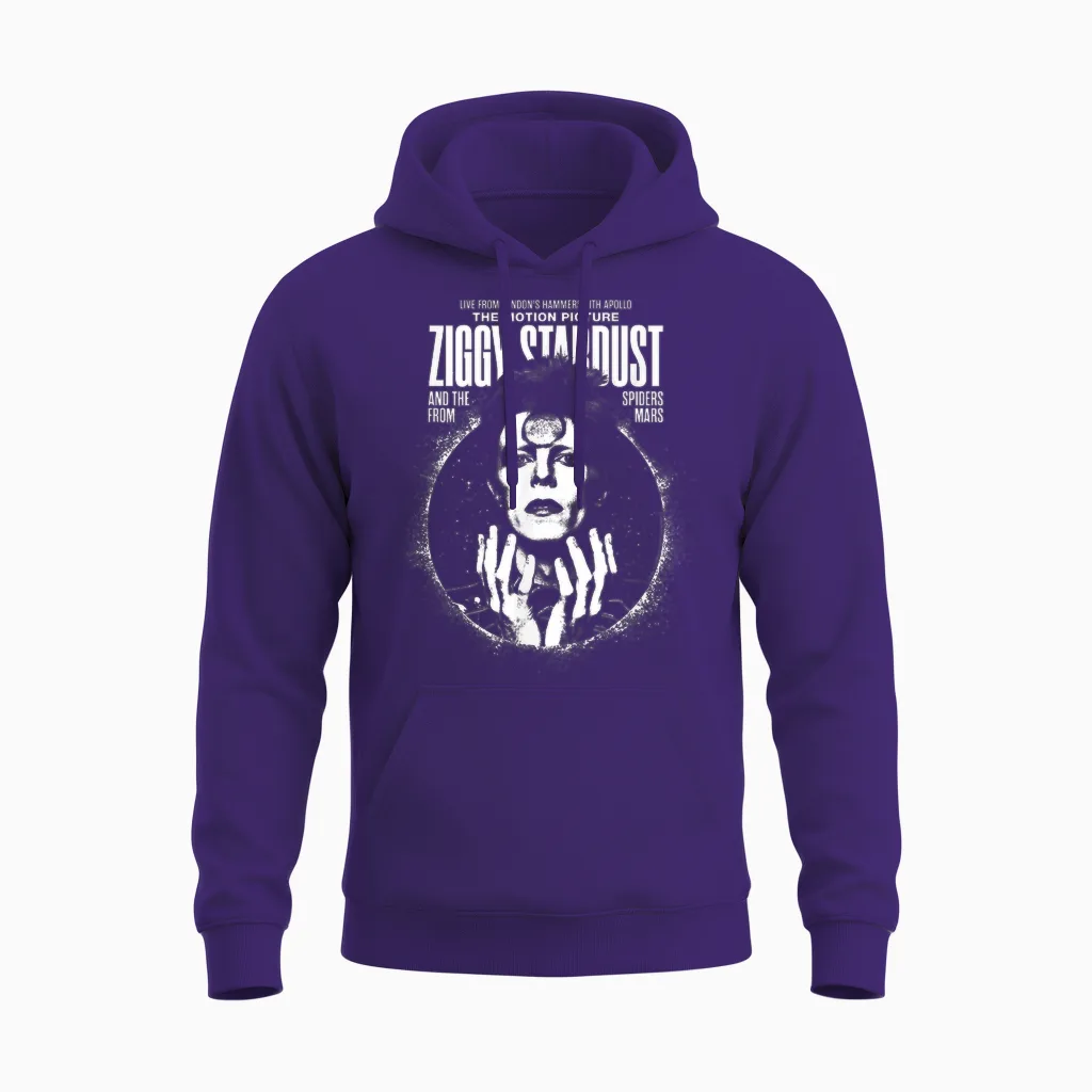 David Bowie Ziggy Stardust, the Sukita Movie Photo Unisex Hoodie in Purple
