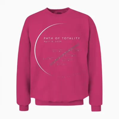 Total Eclipse 2024 Path of Totality Unisex Sweatshirt - Heliconia