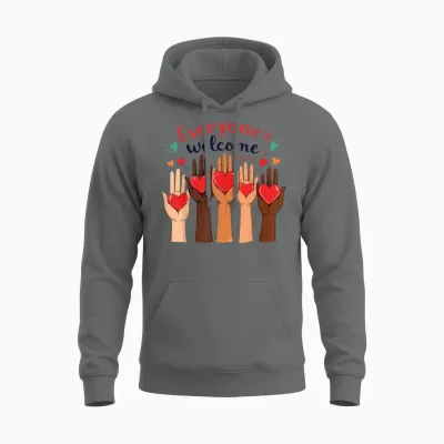 Everyone Is Welcome Here Idaho Teacher Unisex Hoodie - Graphite Heather