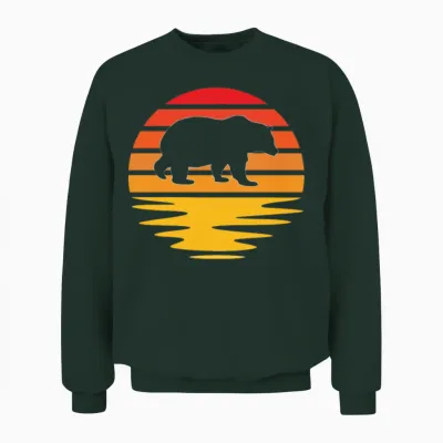 Bear Retro Unisex Sweatshirt - Forest