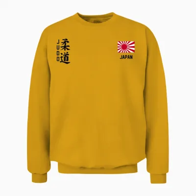 Judo Japanese Flag Judoka Dojo Martial Art Japan Kanji Sun Unisex Sweatshirt - Gold