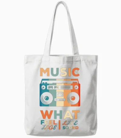 Music Is What Feelings Sound Like. Tote Bags - White