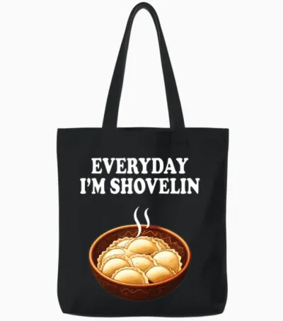 Funny Polish Pierogi Lover Tote Bags - Black
