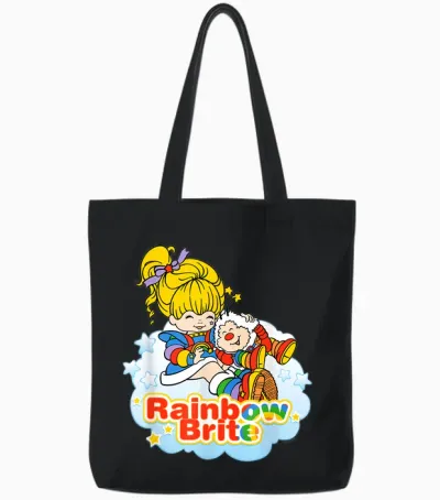 Rainbow Brite & Twink Best Friends Forever T-Shirt, White, S Tote Bags - Black