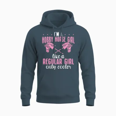 Funny Hobby Horsing Cute Hobby Horse for Girls Unisex Hoodie - Dark Heather