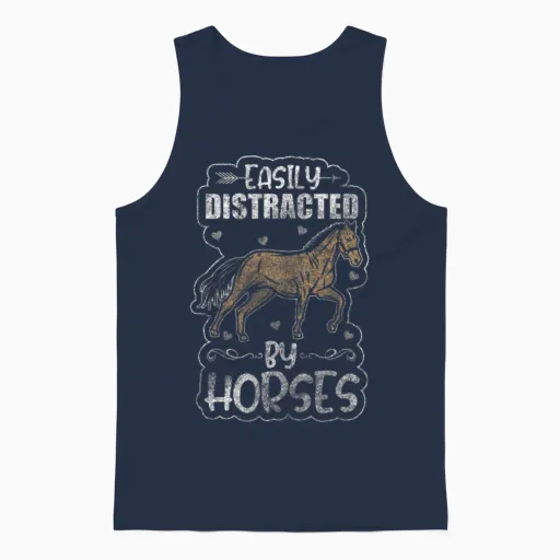 Horses Riders Mustang Unisex Tank Top - Navy