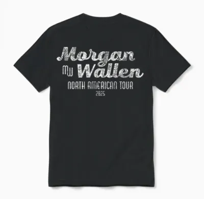 Official Morgan Wallen Exclusive 2025 Tour Blue Unisex T-Shirt - Black