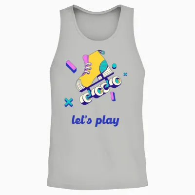Retro Roller Skating Unisex Tank Top - Ash